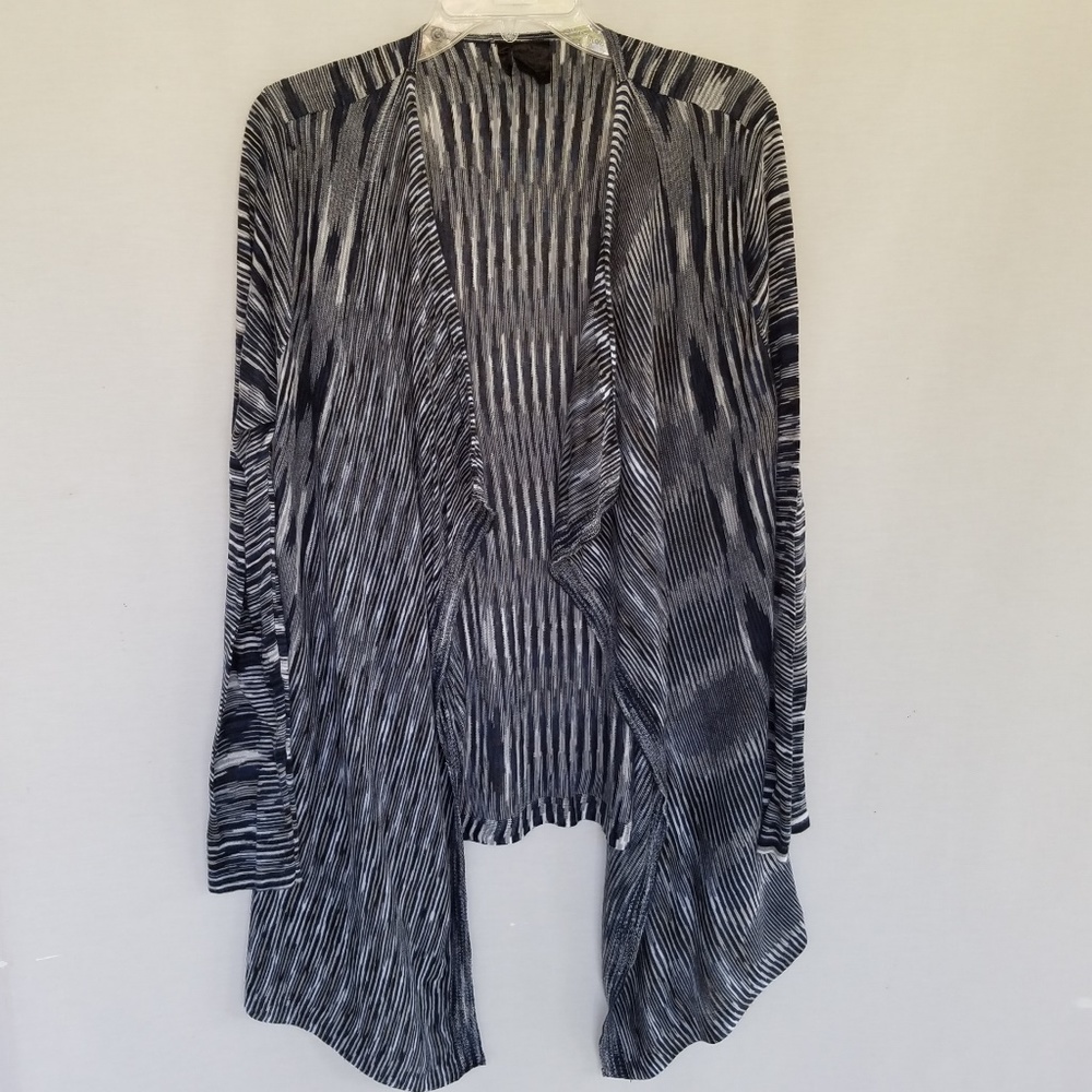 5/$30 Etoile Blue Marled Drape Front Cardigan - Picture 3 of 6